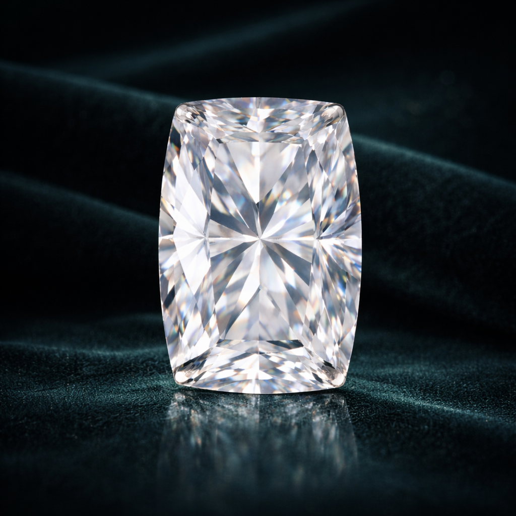 Close-up of Solitaire Elongated Cushion Diamond Ring