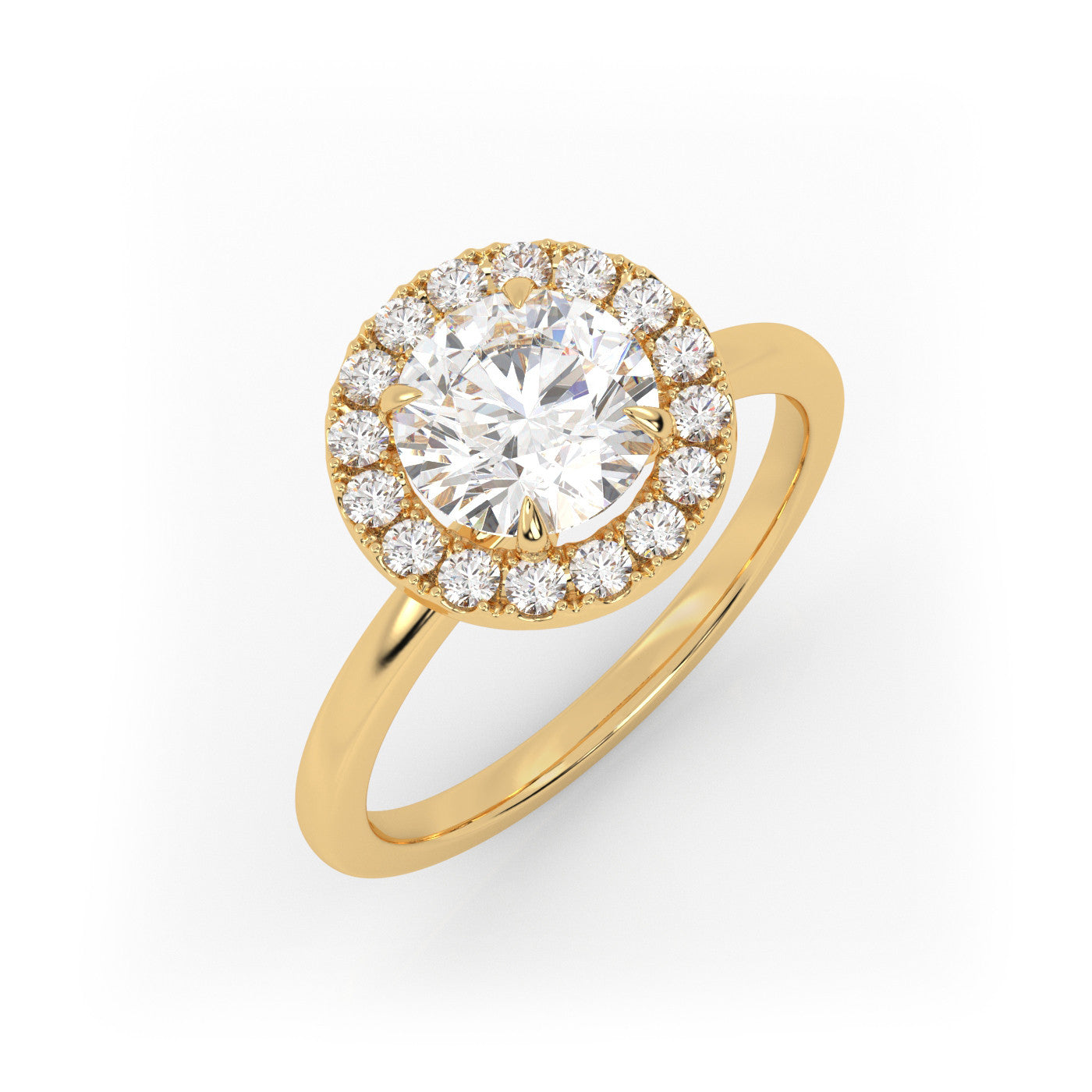 front view of Round Halo Radiance in 18K Rose Gold