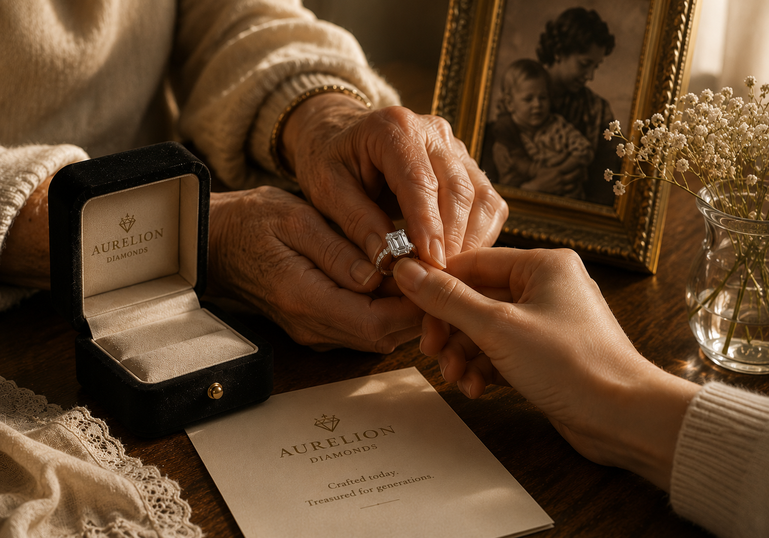 Heirloom diamond jewelry redesigned into a bespoke creation by Aurelion Diamonds
