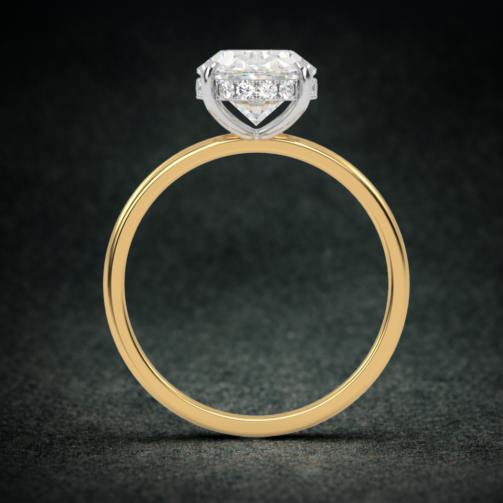 side profile of Oval Hidden Halo