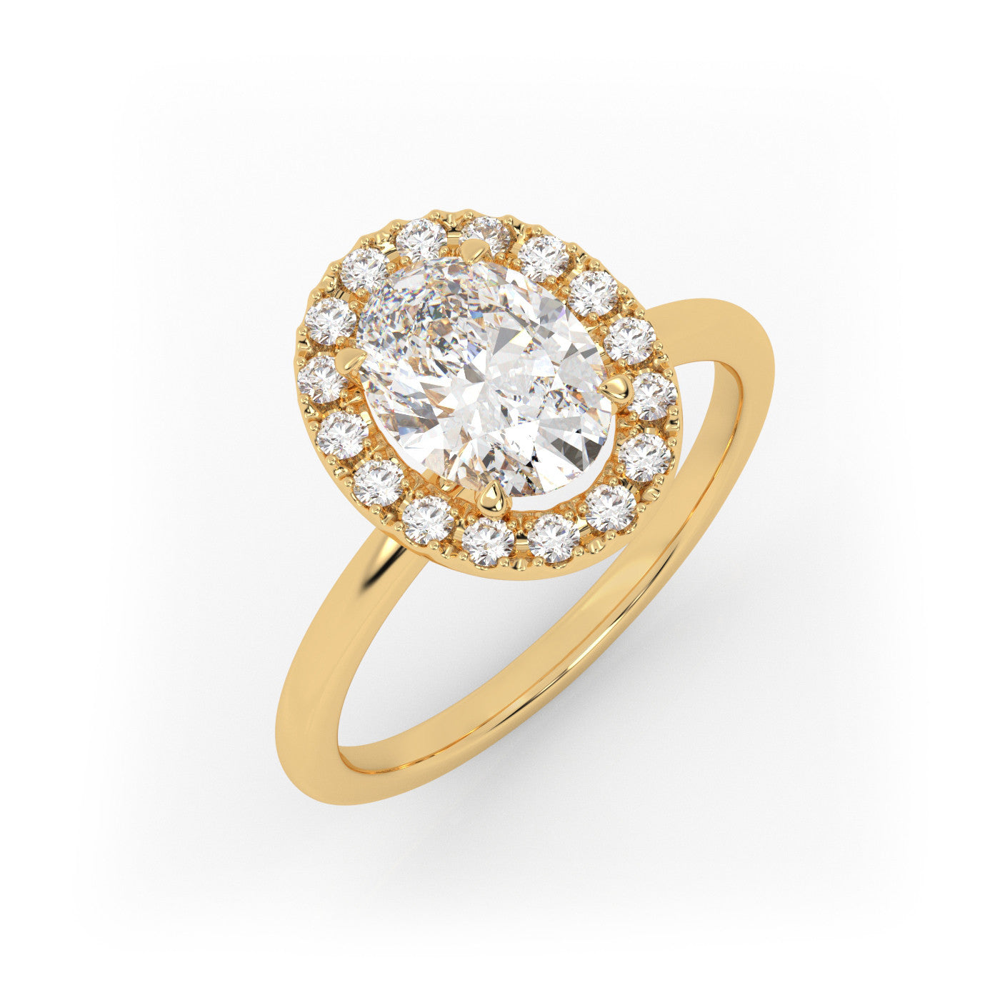 front view of Oval Halo Radiance in 18K Rose Gold
